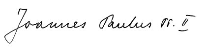 Подпись Иоанна Павла II